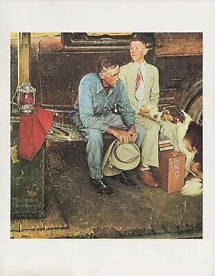 Norman Rockwell 1977 Vintage  Breaking Home Ties  Mini Poster Color Lithograph • $7.20