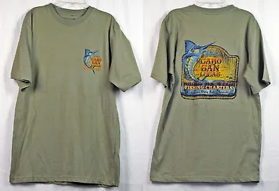 El Pacifico Cabo San Lucas Fishing Charters Green S/S T-Shirt By Faded Glory S • $16.99