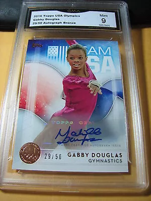 Gabby Douglas Gymnastics 2016 Topps Usa Olympics Bronze Auto #29/50 Graded 9 • $237.39