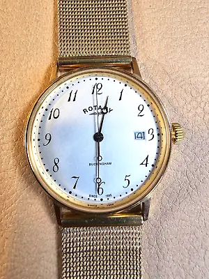 Rotary Buckingham 9ct Solid Gold Case Date Quartz - 33mm • £300