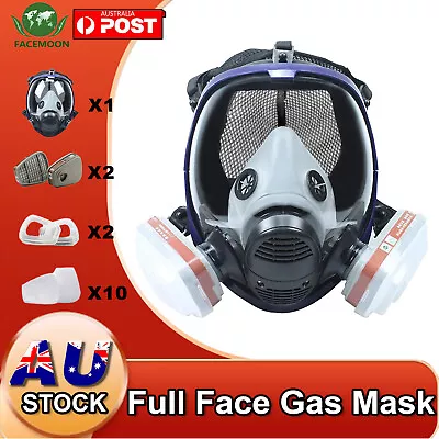 $24.79 • Buy Full Face Gas Mask Respirator Protect Vapour For Paint Spray Chemical 6800 15in1