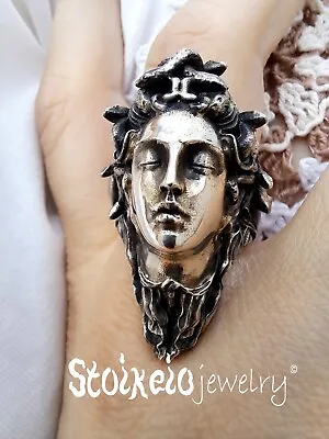 Medusa Ring  Handmade Medusa Big Heavy Sterling Silver Ring • $250