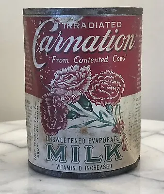 Vintage Carnation Evaporated Milk Can Circa WW2 • $75
