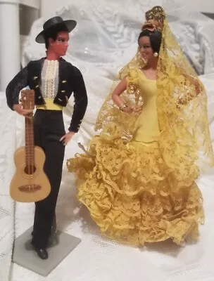 Vtg Marin Chiclana Spanish Flamenco Dancer Dolls Male & Female 7.5  Inches Tall • $24.93