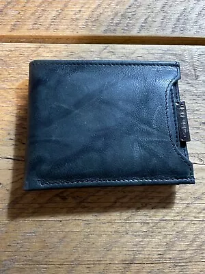 CK Calvin Klein Black Full Grain Leather Wallet • £25