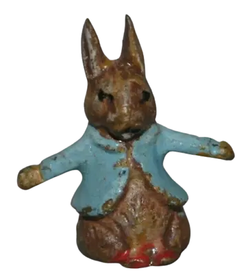 Antique Vienna Bronze Beatrix Potter Miniature Rabbit Blue Jacket  • $308.75