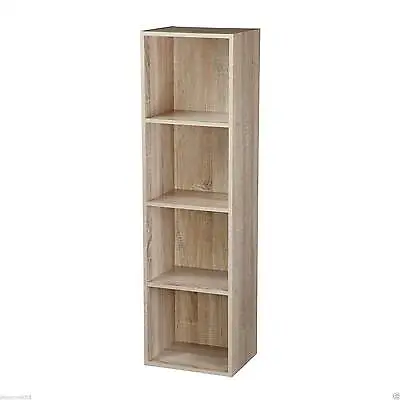 New Cube+2+3+4 Tier Antique/oak Wooden Book Case Display Storage Shelving Unit • £20.99