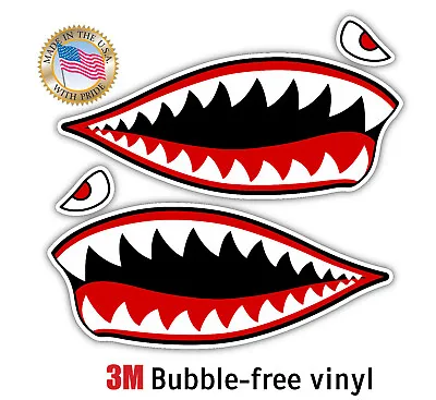 2x Tiger Shark Warhawk Decal Sticker Car Window Vinyl MADE IN USA • $8.99