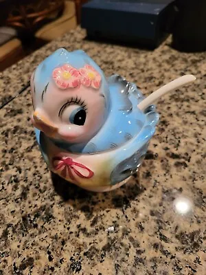 Vintage LEFTON Anthropomorphic Bluebird Sugar As Is • $45