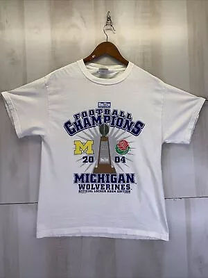 Vintage Y2K 2004 Big Ten Champions University Of Michigan Wolverines Mens Medium • $30