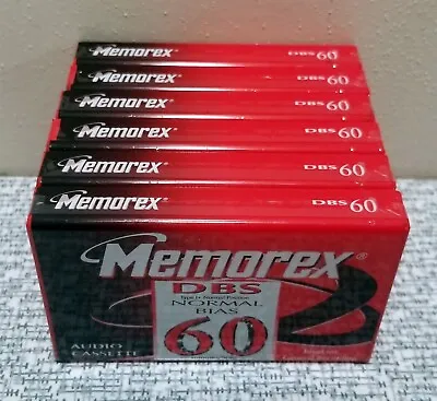 Lot Of 6 NEW Memorex DBS60 Normal Bias Audio Cassettes • $5.95