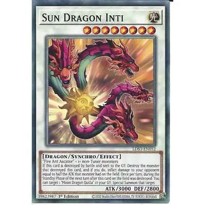 Sun Dragon Inti LDS3-EN052 1st Edition Common :YuGiOh Trading Card TCG Synchro • £0.99