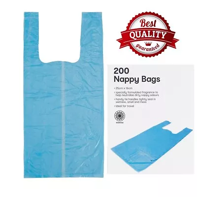 Pack Of 200 Disposable Nappy Bags Baby Diaper Change Bag Nursery When Out AU • $4.92