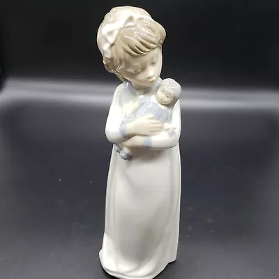 Zaphir Porcelain Figurine Young Girl With Doll Made In Spain 9.5   • $19.95
