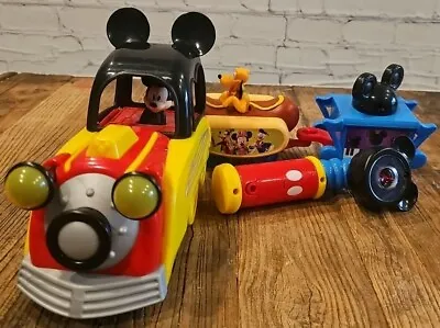 Disney Mickey Mouse Funhouse Light The Way Train Musical Toy Train Set GUC Pluto • $33.75