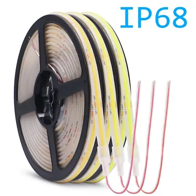 IP68 Waterproof COB LED Strip Light FCOB Flexible Led Rope Neon Tape Lamp DC 24V • £21.53