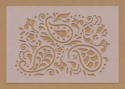 Paisley Large Floral Swirl Stencil Tiles Crafting Wall Reusable • £3.49