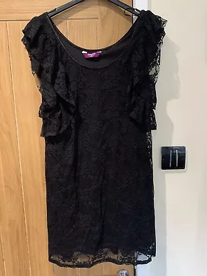 £2.99 • Buy INSPIRE LADIES STUNNING BLACK LACE  DETAILED  DRESS SIZE 22 Nwot