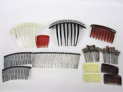 Vintage Hair Combs Lot Of 13 France Italy USA Rhinestone Goody Metal Plastic • $18.74