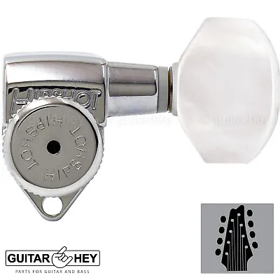 NEW Hipshot 8-String Grip-Lock LOCKING TUNERS Small PEARL Buttons 4x4 Set CHROME • $129.95