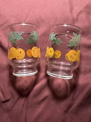 Vintage 1950-60's 2 Orange Juice Glasses • $7.99