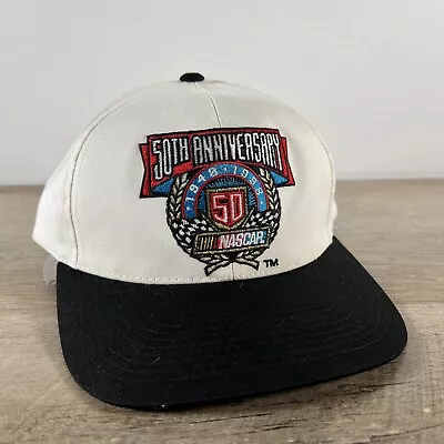 1998 NASCAR 50th Anniversary Checkered Flag Vintage Snapback Cap Hat Texas Motor • $14.95