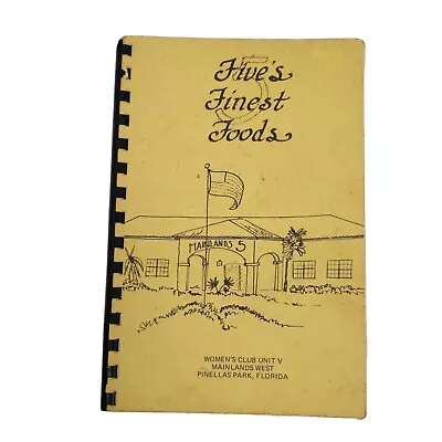 VTG 1980 Five's Finest Foods Women's Club Unit V Mainlands West Pinellas Park FL • $14.95