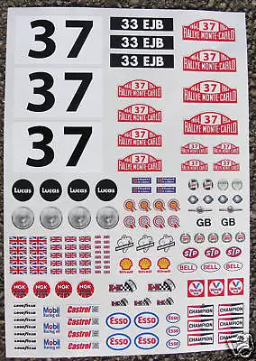 RC 10th Scale Mini Cooper Monte Carlo Rally Stickers Decals 37 Hopkirk  • $23.30