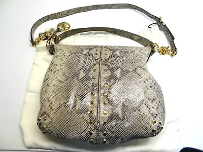 Michael Kors Python Snakeskin Cross Body Hobo Cocoa Large Handbag Purse Tote • $69.95