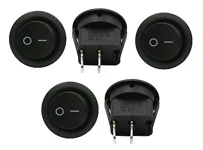 5 Pack 6a 250v 10a 125v Spst On/off 2 Position Mini Round Rocker Switch 12v • $8.25