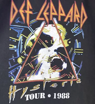 Vintage 1988 Def Leppard Hysteria Concert T-Shirt Short Sleeve Single Stitch 3XL • $25