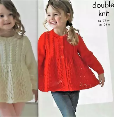 97 Childs Girls DK Cardigan & Sweater 18-28  Vintage Knitting Pattern COPY • £3.49