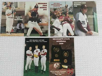 Mississippi State Bulldogs Baseball 1997 1998 1999 Pocket Schedules Flat WOW  • $19.99