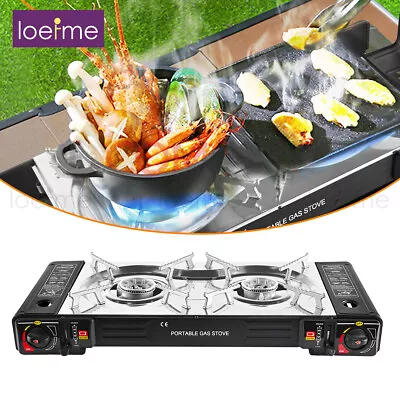 Portable Gas Stove 2 Burner - Wok Burner Ring Gas Cooker LPG Gas Hob Cooktop • £27.99