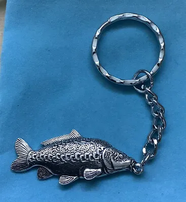 Mirror Carp Silver Pewter Keyring With A Velveteen Gift Bag • £6.99