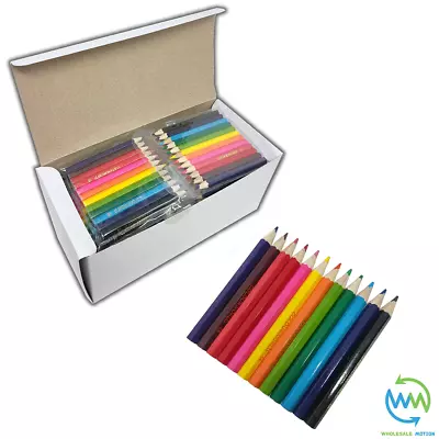 10 Pack COLOURED HALF PENCILS Assorted Colouring KIDS Party Bag FAVOURS Children • £249.99