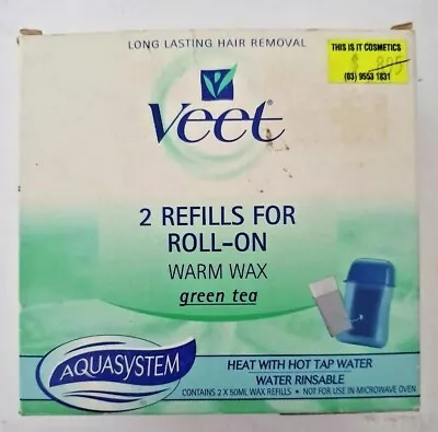 Veet 2 X 50ml Refills For Roll-On Warm Wax Green Tea • $6.95