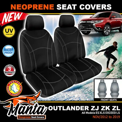 $141.55 • Buy Manta Neoprene FRONT Seat Covers Mitsubishi OUTLANDER ZJ ZK  11/2012-11/2017