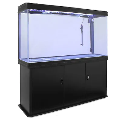 Fish Tank Cabinet Aquarium LED Light 4ft 300L Tropical Marine Large Black • £599.99