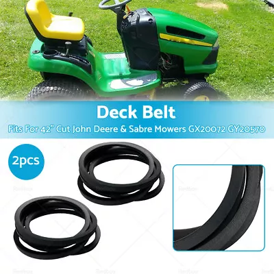 2x Deck Belt For 42  Cut John Deere & Sabre Ride On Mowers GX20072 GY20570 • $29.52