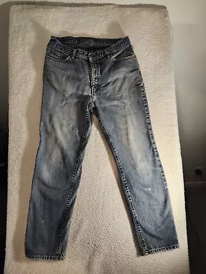 Vtg Edwin Japanese Denim Jeans Men’s 38x32 Blue American Slim High Rise Distress • $24.99