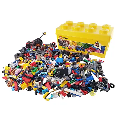 3lb Lego Lot & Yellow Storage Container Multi Colored Brick Plate Building Toy • $40