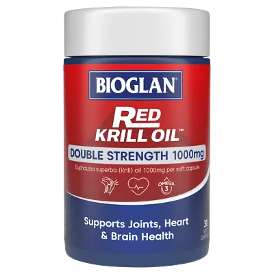 Bioglan Red Krill Oil Double Strength 1000mg 30 Soft Capsules Heart Health • $35.14