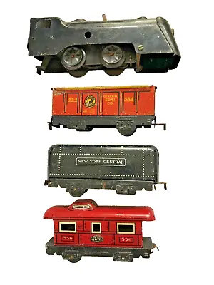 Marx Commodore Vanderbilt O Gauge Engine And Tin Railroad Car Lot • $44.59