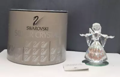 $100 • Buy Swarovski Crystal Vintage 4  Angel Figurine 7475NR Mint With Mirror Base And COA