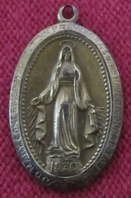 Antique Catholic Religious Holy Medal - 1/20 12K Gold Over STERLING - MIRACULOUS • $19.99
