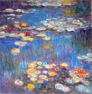 Handmade Oil Painting On Canvas Repro Claude Monet Water Lilies 24 X24  • $75