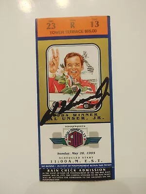 Signed 1995 Indianapolis 500 Ticket Stub Indy 500 79th 500 Mile Race Al Unser JR • $34.99