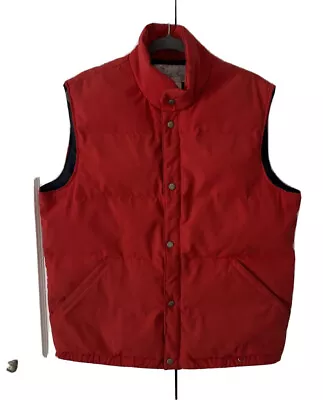 MENS BLACK BEAR DOWN Mens Red LARGE DOWN Puffer Vest Full Zip Pockets I43 • $29.95