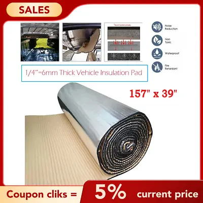 157  X 39  Thermal Sound Deadener Car Heat Shield Insulation Noise Reduce Mat • $33.99